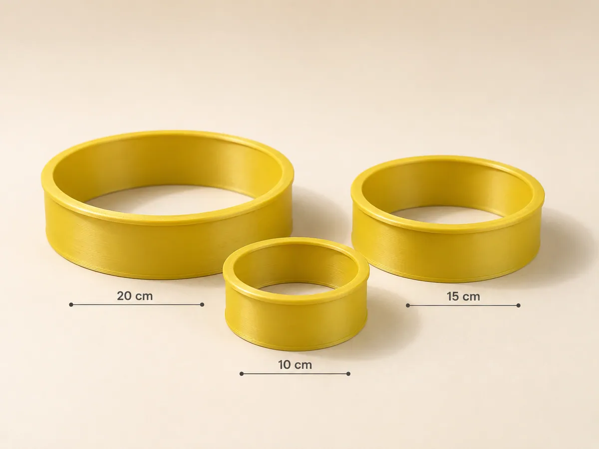 Pasta Kesme Çemberi Seti - 10, 15 ve 20 cm