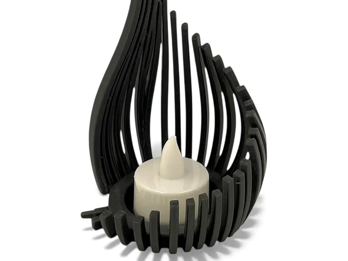 Alev Damlası LED Tealight Mumluk