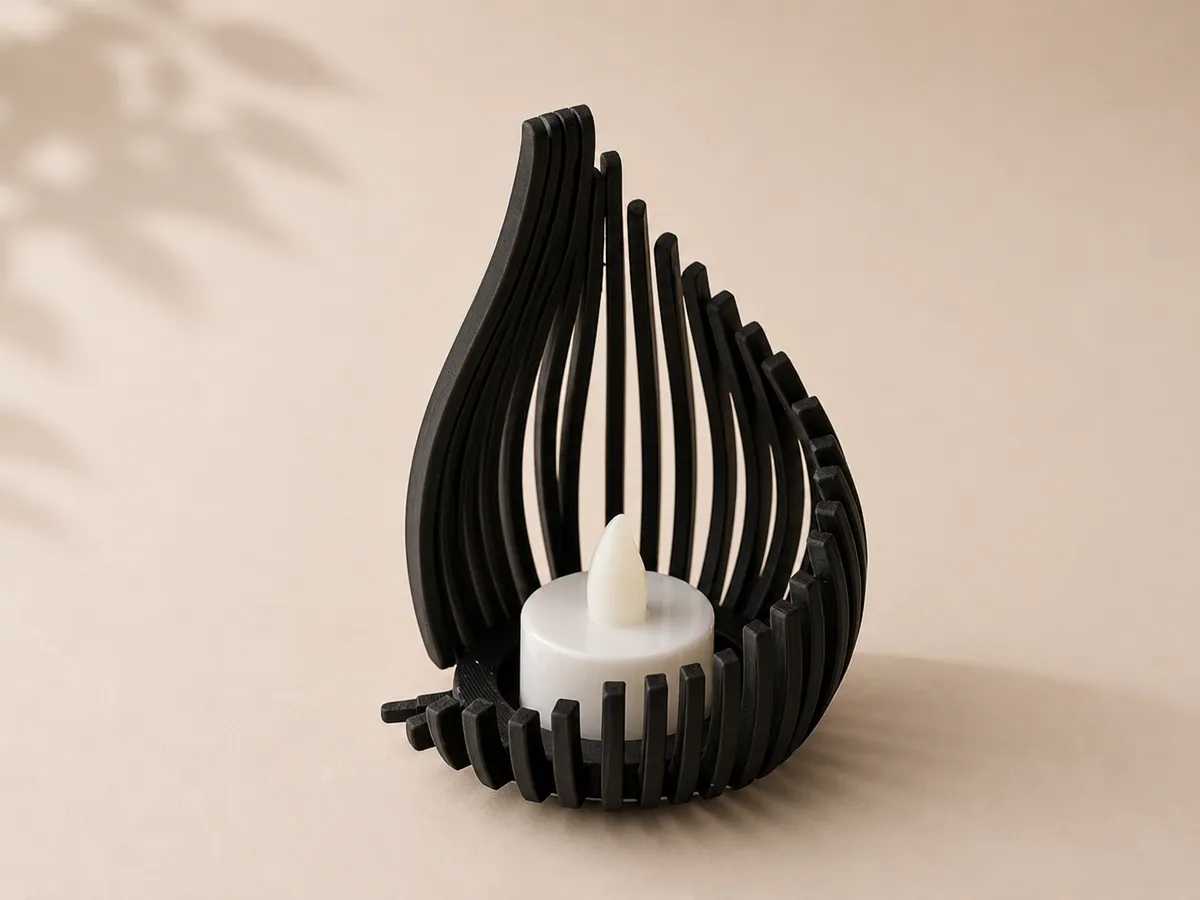 Alev Damlası LED Tealight Mumluk