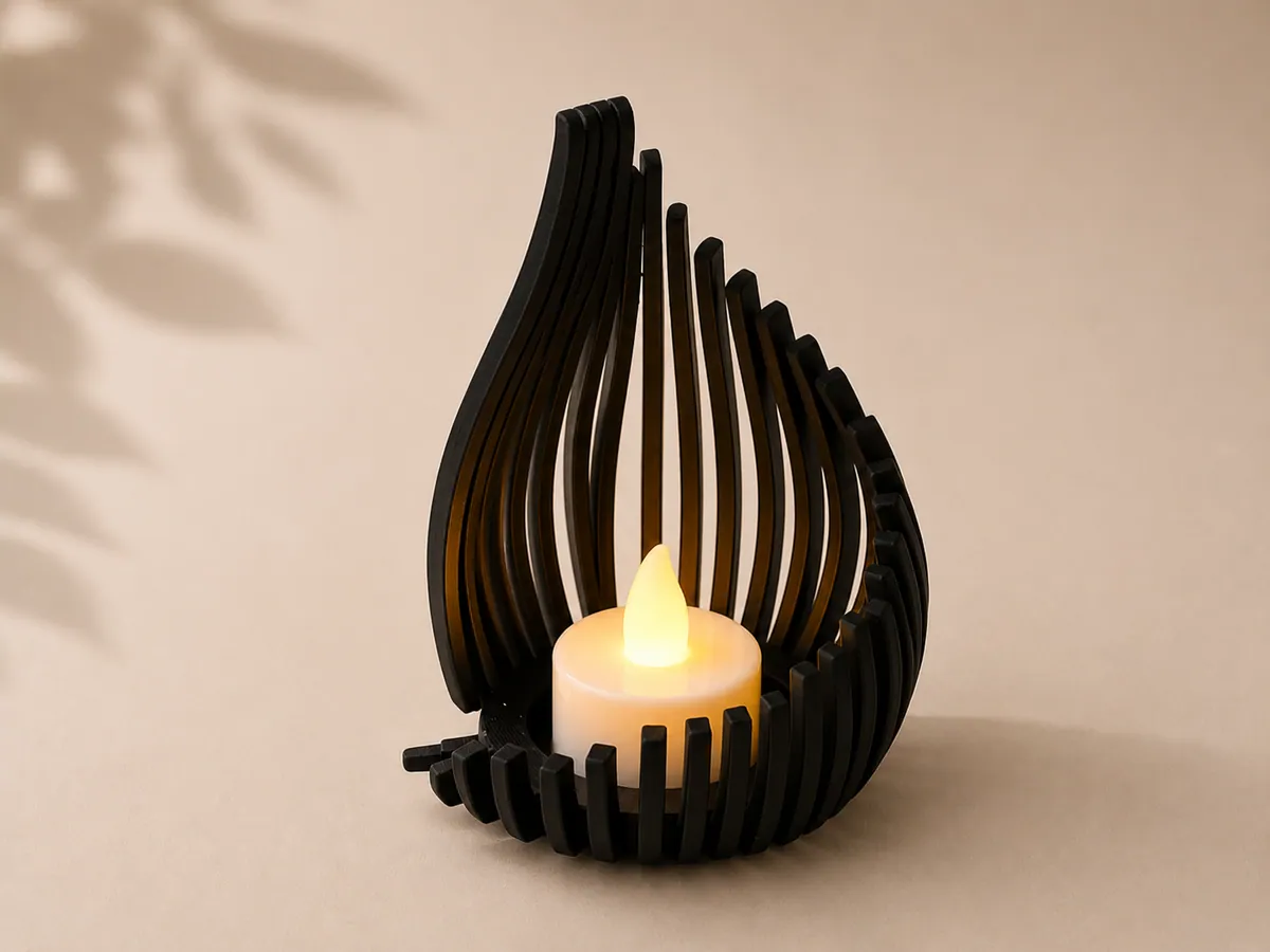 Alev Damlası LED Tealight Mumluk
