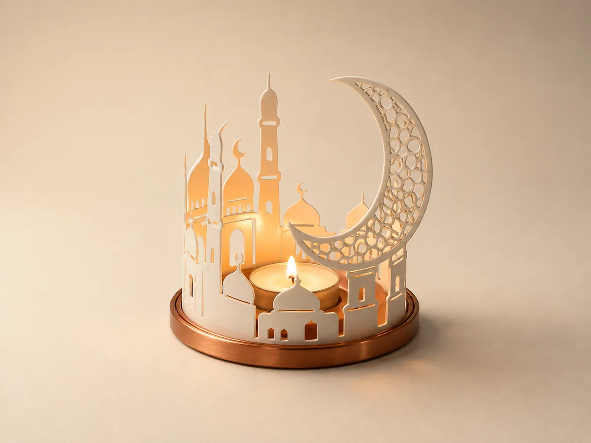 Hilal Siluetli Tealight Mumluk