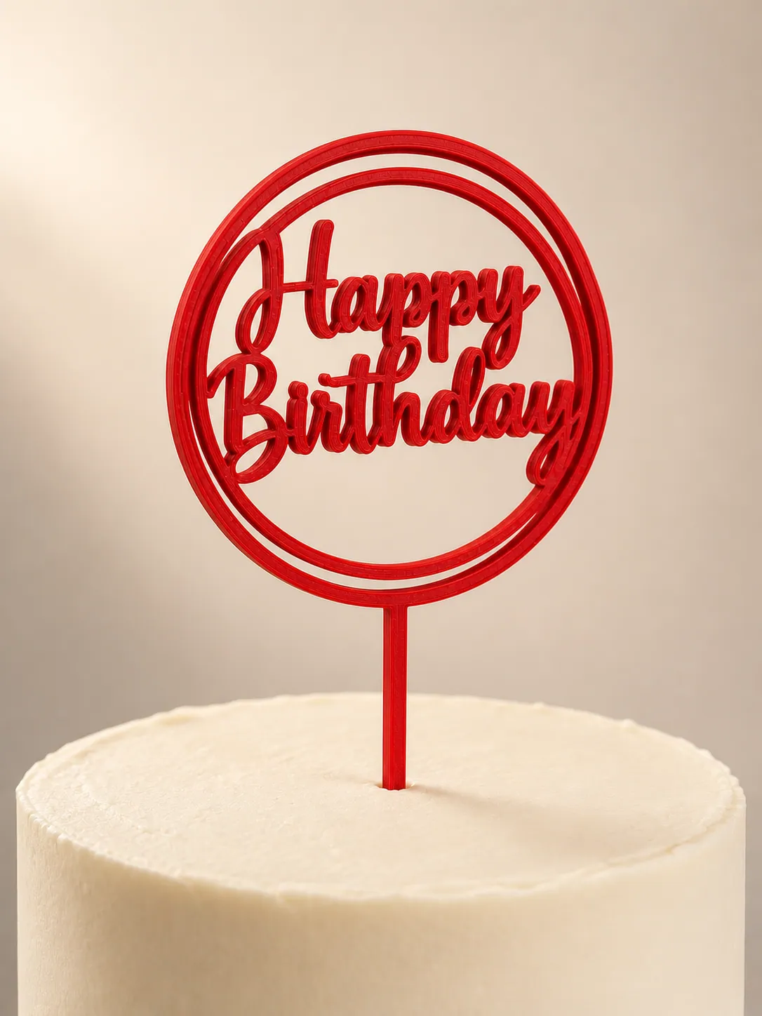 Happy Birthday Yuvarlak Çerçeve Pasta Süsü