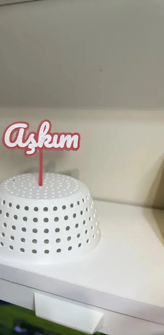 Sevgililer Günü Pasta Süsü Seti – 4 Parça — gerçek baskı fotoğrafı
