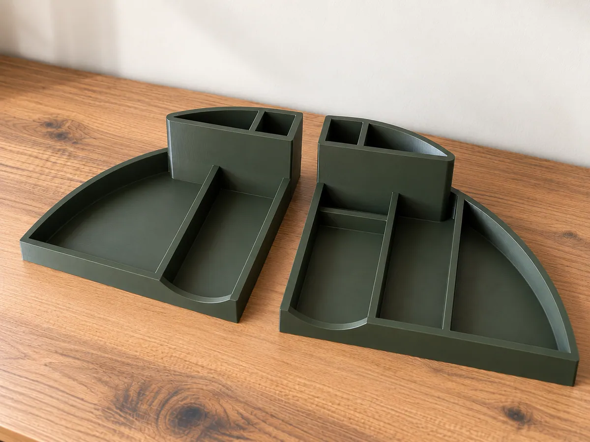 Oval Masa Düzenleyici – 2 Parçalı, Kalemlikli