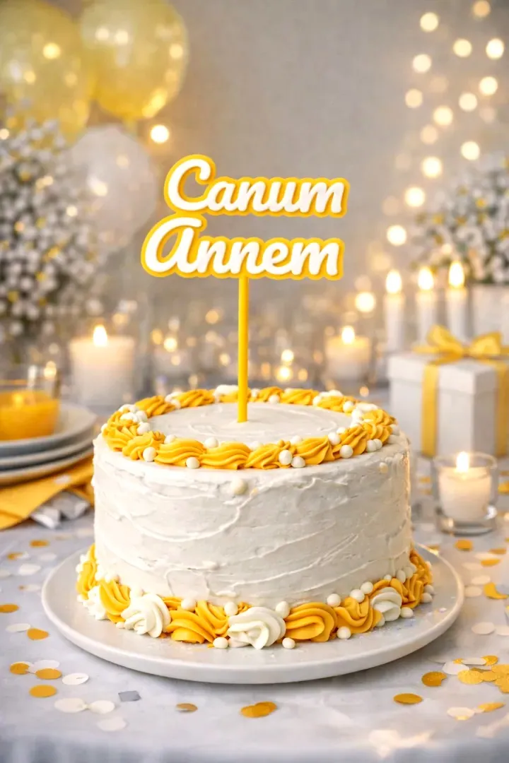 AİLEM Pasta Süsü Seti – Çok Renkli