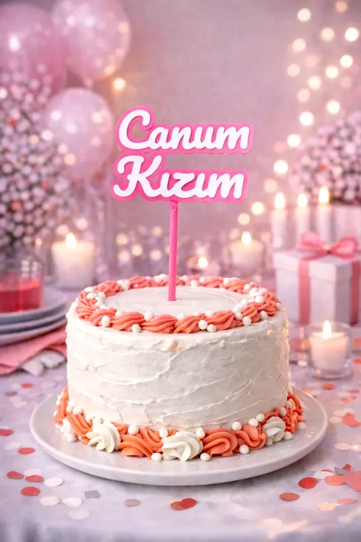 AİLEM Pasta Süsü Seti – Çok Renkli