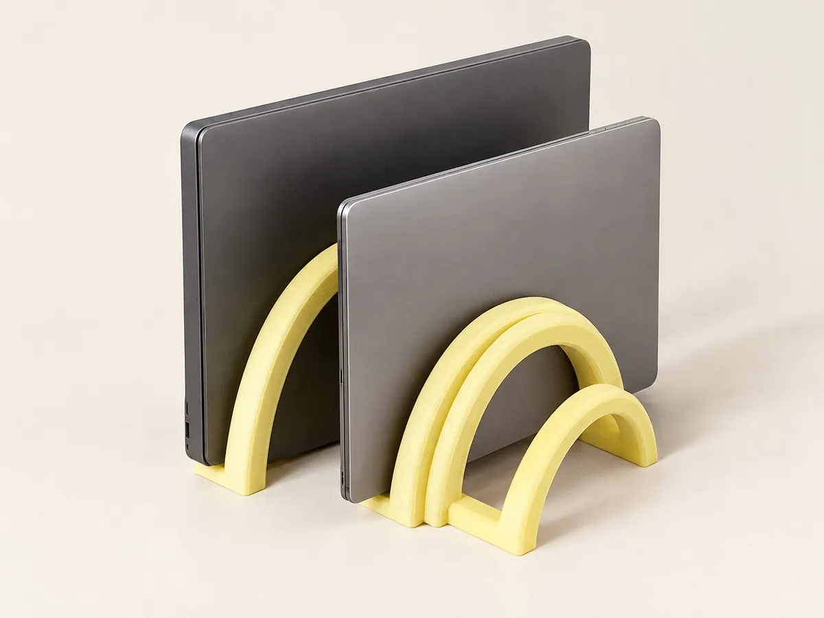 İkili Dikey Laptop Standı – 2 Yuvalı